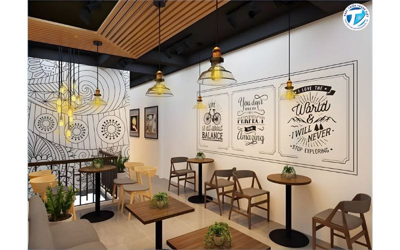 Mẫu decal dán tường khổ lớn phong cách vintage
